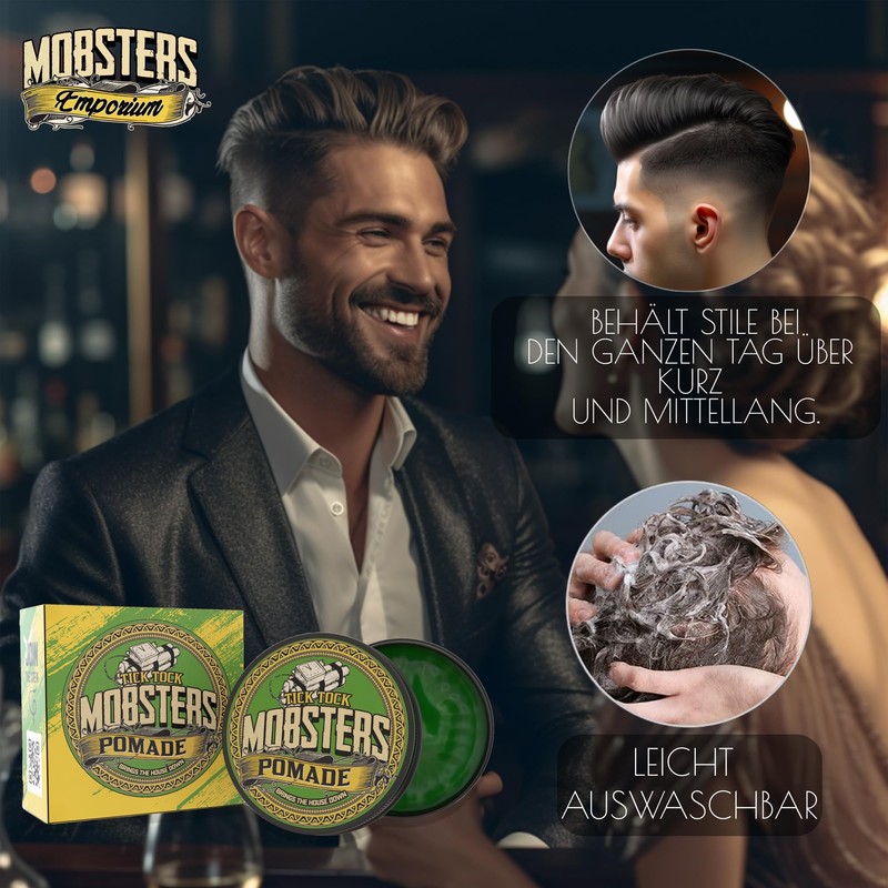 Mobsters Hair Pomade Water Based Matt Hair Wax, 140 ml
