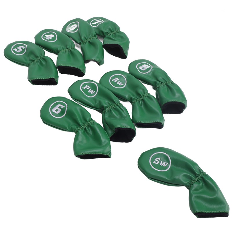 9pcs Golf Club Cover PU Leather Stylish Portable Golf Head