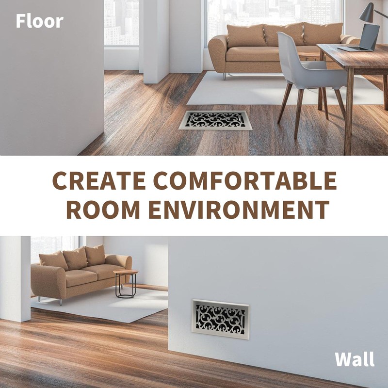 SANYCASA 4x8 Inches Air Floor Vents Register Ease Adjust Air