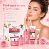 Crema Extracto Rosas. Ceramidas, Arrugas, Hidratante, 5 Pzs