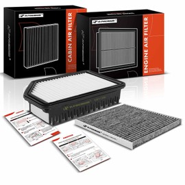 A-Premium 2-PC Engine & Cabin Air Filter with Activated Carbon Compatible with Hyundai Accent 2012-2017, Veloster 2012-2017 & Kia Rio 2012-2017 Replace# A5206, C35865