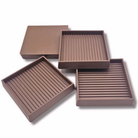 xxxHOLIC Non Slip Furniture Pads for Hardwood Floors, 3 * 3 Inch Brown, Set of 4, Rubber Bed Stoppers to Prevent Sliding, Furniture Coasters for Protecting Floors from Scratches and Reduce Noise