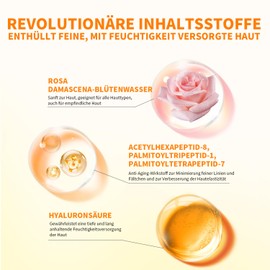 RAZUYEN Anti-Age Mask, Face Mask with Peptides and Hyaluronic Acid, Provides Intensive Moisture and Wrinkle Treatment, Cloth Masks for All Skin Types, Pack of 10