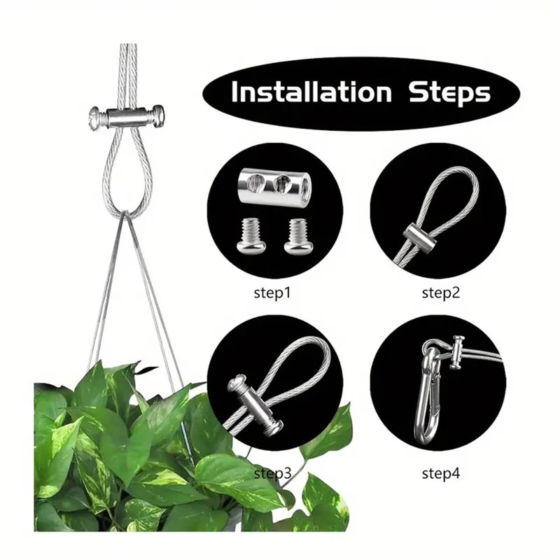 8 Pieces Wire Rope Grips,Wire Rope Clips for 1-2 mm