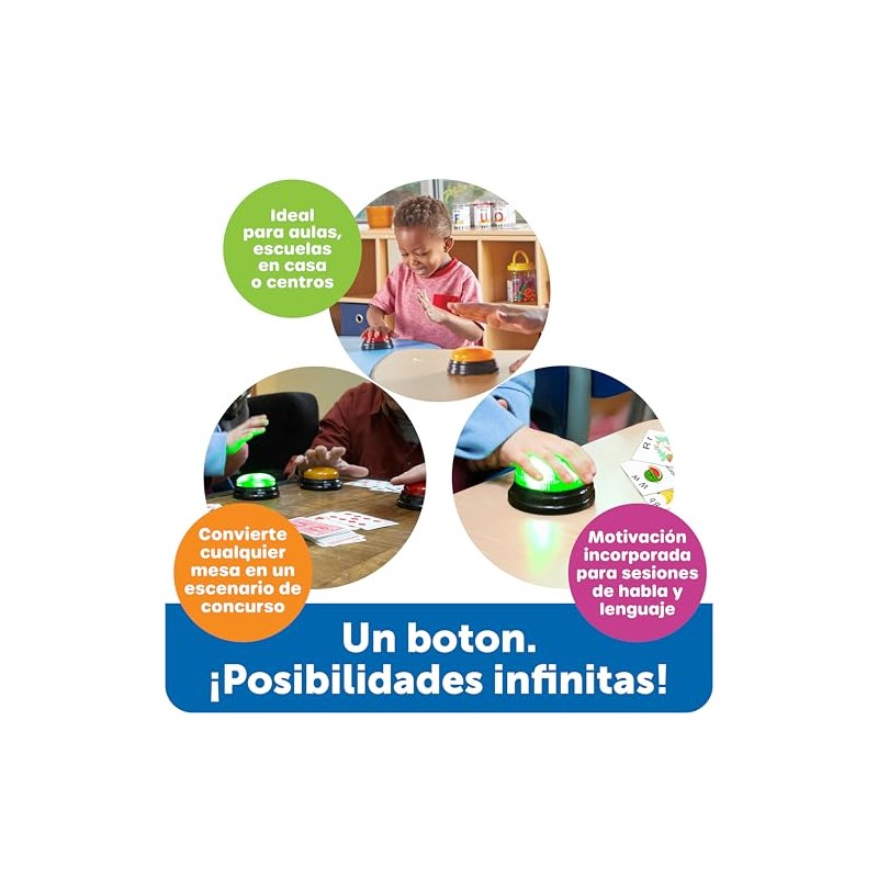 Learning Resources Lights and Sounds Buzzers, Juegos para Noche Familiar,