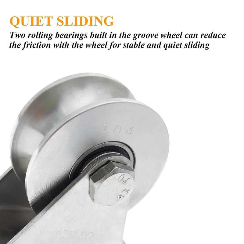 3in 304 Stainless Steel Sliding Gate Wheels U Groove Track