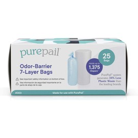 PurePail Bolsas de recambio de 7 capas con barrera contra olores Clásica, 25 unidades