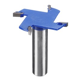sourcing map T Slot Cutter Rabbet Router Bit 1/2" Shank 1-25/32" (45mm) x 1/8" (3mm) 4 Wing Carbide Slotting Cutter Rabbeting Slab Flattening Router Bits for Wood