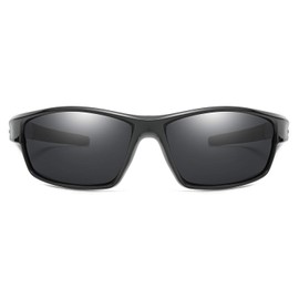 DUBERY Sport Polarized Sunglasses for Men UV Protection Driving Fishing Sun Glasses D620, Black/Black