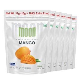 Moon Freeze-Dried Mango, Pack of 6 (1.12 Ounce each), Total 6.77 Ounce, Crispy & Natural Indian Mango Snack, No Sugar, No Preservatives, Healthy & Vegan