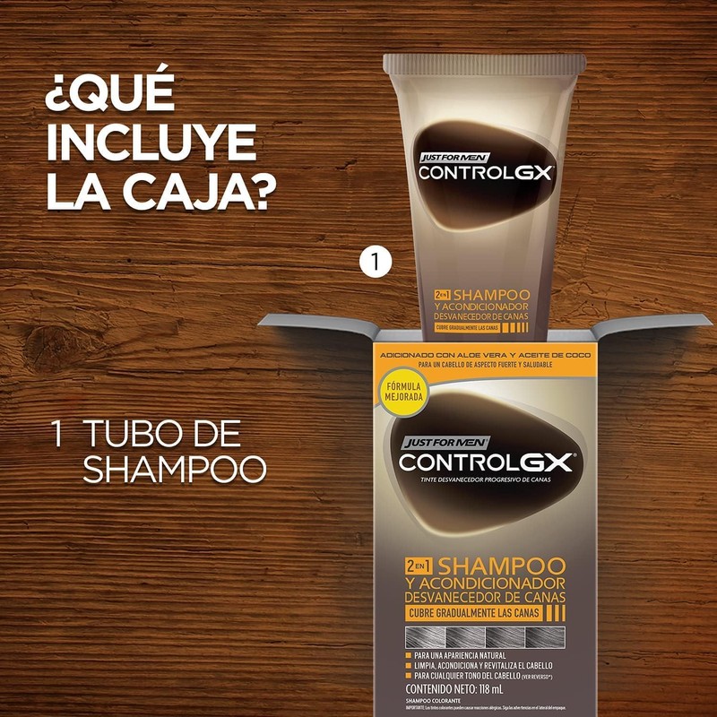 Just For Men Control GX Shampoo y Acondicionador Desvanecedor Canas,