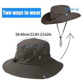 YUZHEDM Summer Hat Men's Safari Hat Sun Hat Men Women Bush Hat Wide Brim Outdoor Hat UV Protection Sun Protection Foldable Hiking Hat Fishing Hat Garden Hat Fishing Hat Bush Hats, Army Green, Unit