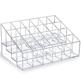 MOSIKER Lipstick Storage Box, 24 Lips, Clear, Cosmetics Storage, Acrylic Case, Mini Makeup Box, Makeup Supplies, Storage Case, Cute, Divider Case, Plastic, Lipstick Storage Case, Makeup Brush Holder, Accessory Holder, Stand