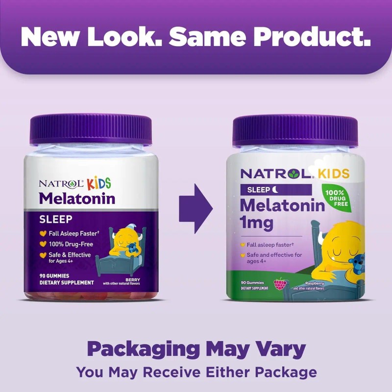 Natrol Kids Melatonina Niños 1mg Gomitas Sueño Frambuesa