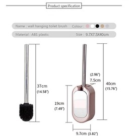 XDVPALNE Toilet Brush Wall-Mounted Toilet Brushes and Holders Bathroom Toilet Long Handle Toilet Brush Set Plastic Plating for Home Bathroom
