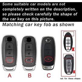 ontto Leather Car Key case fit for Qashqai Altima Teana Ariya X-Trail t33 J12 2022 2023 Smart Key Fob Cover Keyring Accessories Key Shell Bag Holder Keychain Decorative Protector Black B