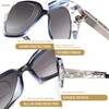 JM 2 Pack Bifocal Sunglasses for Women, Oversized Fashion Square