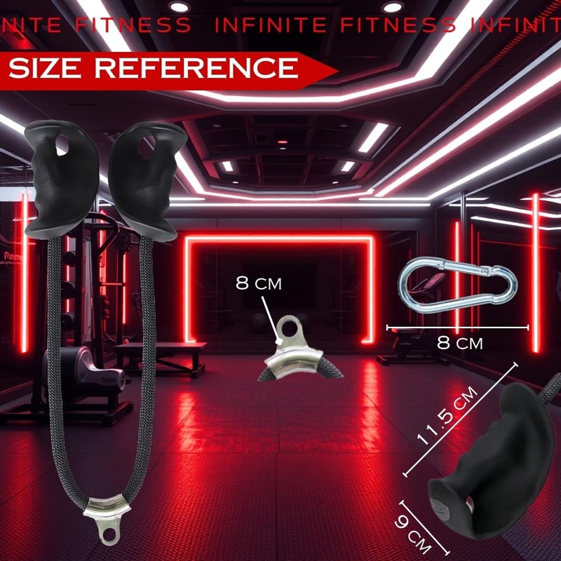 Infinite Fitness Ergonomic Tricep Bicep Rope Cable Attachment, Ticep Pull