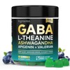 GABA L-Theanine Gummies, Sugar-Free Calm Gummies with L-Theanine, Ashwagandha,Valerian Root,Magnesium