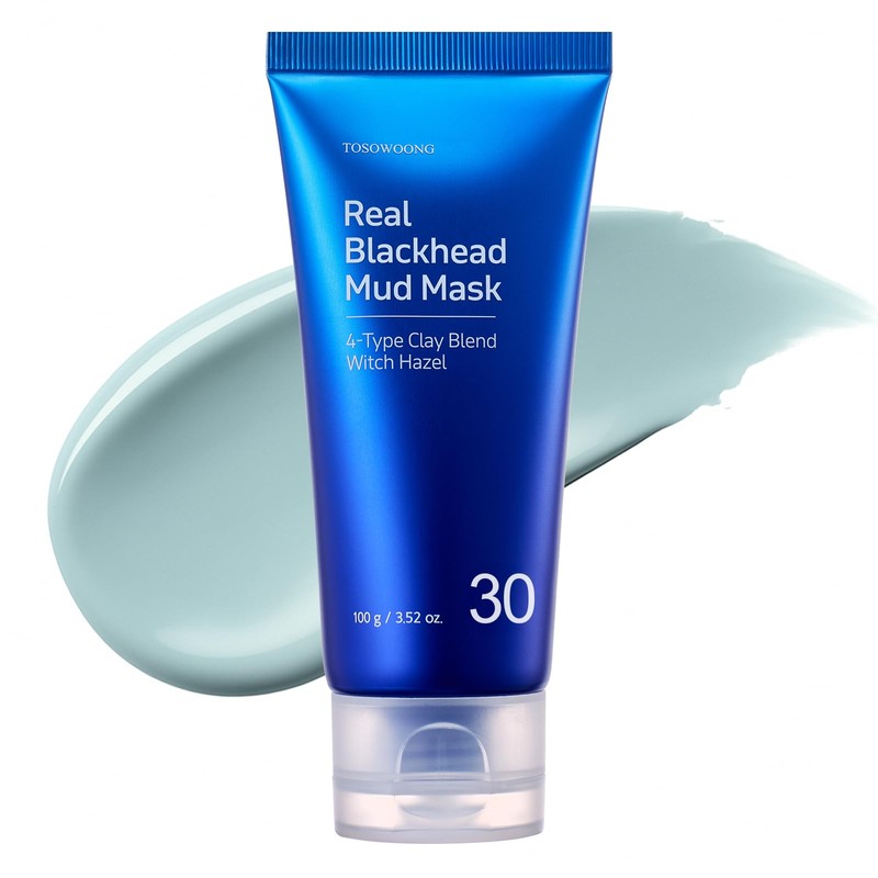 TOSOWOONG Real Blackhead Mud Mask, Facial & Nose Pore-Purifying Clay