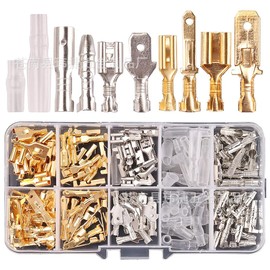 150 Pcs 2.8/4.8/6.3mm Quick Splice Male and Female Wire Spade Connectors, Wire Crimp Terminal Block with Insulating Sleeve Assortment Kit for DIY Electrical Motorcycle Vehicle Boat