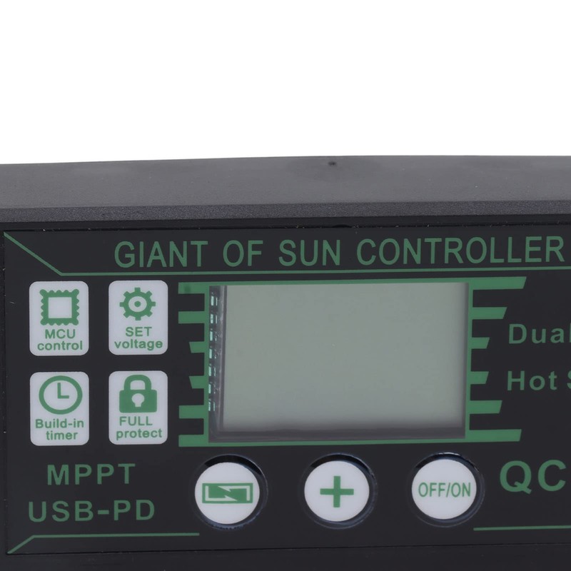 Zerodis Solar Charge Controller, Intelligent Protection, ABS Real-time Display, MPPT