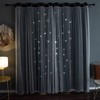 Kinryb Black Star Cutout Blackout Curtains Double Layer Curtains with