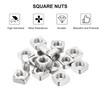 uxcell M8-1.25x6.5 Square Nuts, 304 Stainless Steel Coarse Thread Square