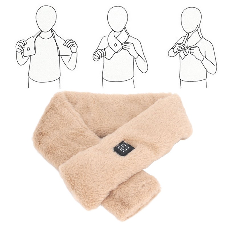 Heated Scarf Relieve Neck Pressure Keep Warm USB Rechargeable Soft