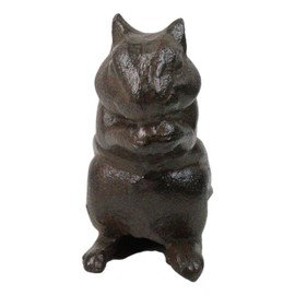 Ebros Gift Rustic Cast Iron Standing Chipmunk Squirrel with Long Tail Door Wedge Stopper Sculpture 7" Long Animal Decor Figurine Home Decorative Sculpture
