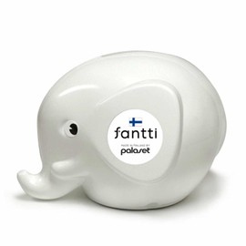 Fantti Elephant Piggy Bank with Key Nordic Finnish Fashion Interior Decor Ornament Figurine Elephant Bank White S