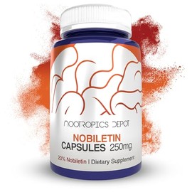 Nootropics Depot- Cápsulas de Nobiletina  250mg  30 Recuento  20 Extracto  Citrus aurantium  Puede Ayudar a Suppot Cognitivo                          