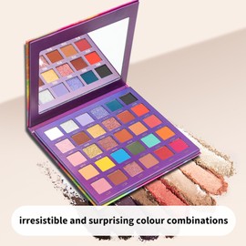 ANECOES Rainbow Eyeshadow Palette 30 Colors Professional Makeup Matte Shimmer Eyeshadow Palette - Ultra Pigmented Glitter Eyeshadow Powder Bright Vibrant Colors Shades Cosmetics Set