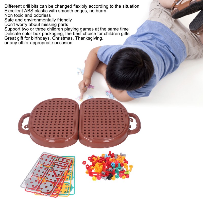 Drill Puzzle Set Steam Learning Toys with Electric Drill Screw