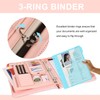 Leathario 3-Ring Portfolio Binder, Includes 5 Folder Index Dividers, 13