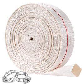 ZY-hosetube Pool Backwash Hose 3” × 100 ft Heavy Duty PVC Water Discharge Hose General Purpose Flexible Reinforced Lay Flat Pump Drain Pipe for Water Transfer, with 2 Clamps (3in-100ft, No Leak)