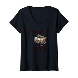 Womens QRP Operator Life: Low Power/High Skill V-Neck T-Shirt