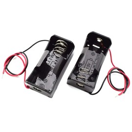 SDTC Tech 2-Pack 1x C Cell Battery Holder 1.5V C Size Battery Case Box with Wire Leads