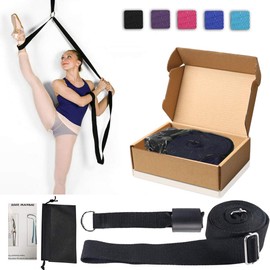KimDaro Leg Stretcher, Door Flexibility & Stretching Leg Strap - Great for Ballet Cheer Dance Gymnastics or Any Sport Leg Stretcher Door Flexibility Trainer Premium Stretching Equipment (Black)