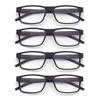 Colloddiss 4-Pack Reading Glasses for Men Women, Spring Hinge Readers