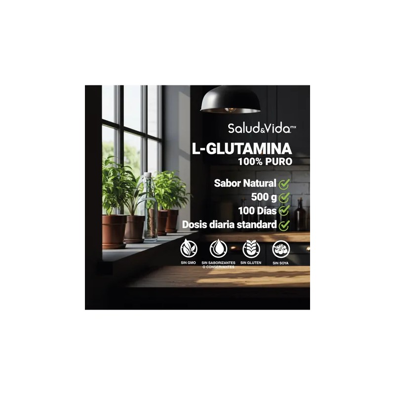 L-glutamina En Polvo - 500 Gramos - Salud&vida Mx