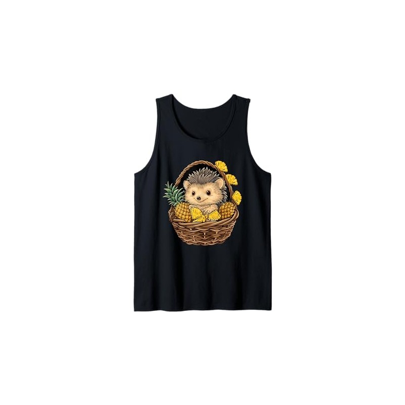 Pineapple Hedgehog Pineapple Lover Drawing Animal Print Tank Top
