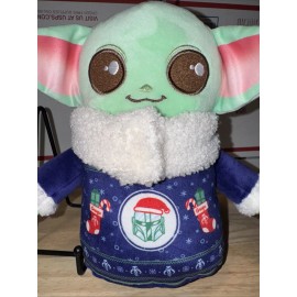 Mattel Grogu Baby Yoda The Child Holiday Christmas Plush Toy 9 Inch  Ugly Sweater NWT