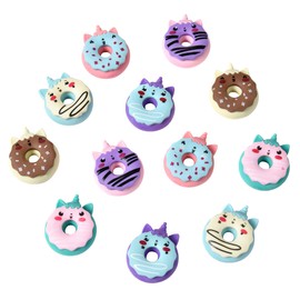 HILAZA Donut Erasers for Kids Bulk, 24 Pieces 3D Cute Fun Monster Erasers for Party Favors Classroom Prizes