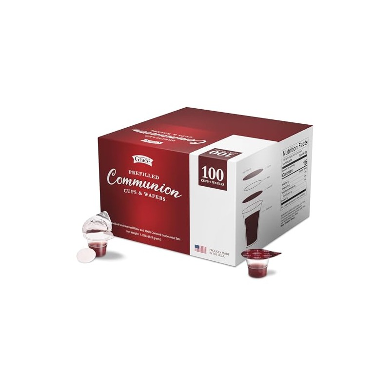 Prefilled Communion Cup and Wafer Set - Box of 100