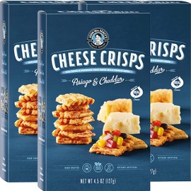 John Wm Macy's Cheese Crisps - Asiago & Cheddar Cheese Crackers - 4.5 Ounce (3 Pack) | Sourdough CheeseCrisps Crackers Made with Real Aged Cheese | Entertainment Crackers & Gourmet Savory Snacks