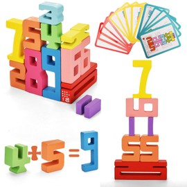 Montessori Toy from 3 Years, Pack of 20 Number Blocks, Wooden Number Blocks Toy, Montessori Children, Stackable Number Blocks, Number Blocks for Learning Activities for Preschool Children from 3 Years