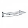 Bathroom supplies towel shelf 2-tier L-shaped chrome round A