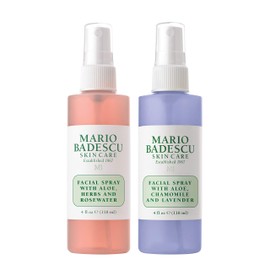 Mario Badescu Facial Spray Aloe, Rose Water and Chamomile - Lavender Duo for Face, Neck or Hair, Cooling and Hydrating Face Mist for All Skin Types, Dewy Finish, 4 Fl Oz (Pack of 2)