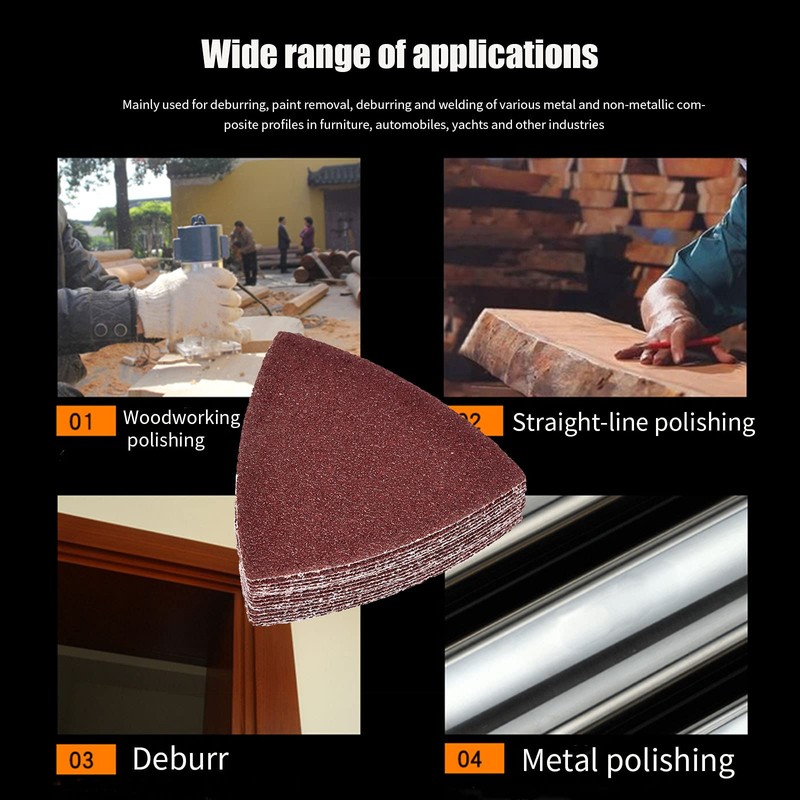 KingBra 40 Grit Triangular Multitool Sandpaper, 80mm Wood Sanding Paper